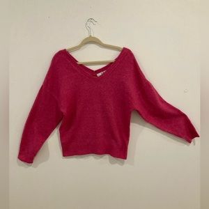 Pretty pink V-neck sweater